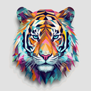 geometric colorful tiger.webp